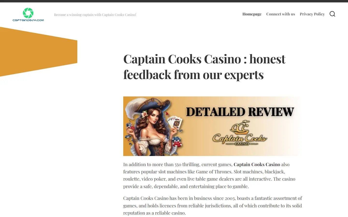 CaptainDash homepage