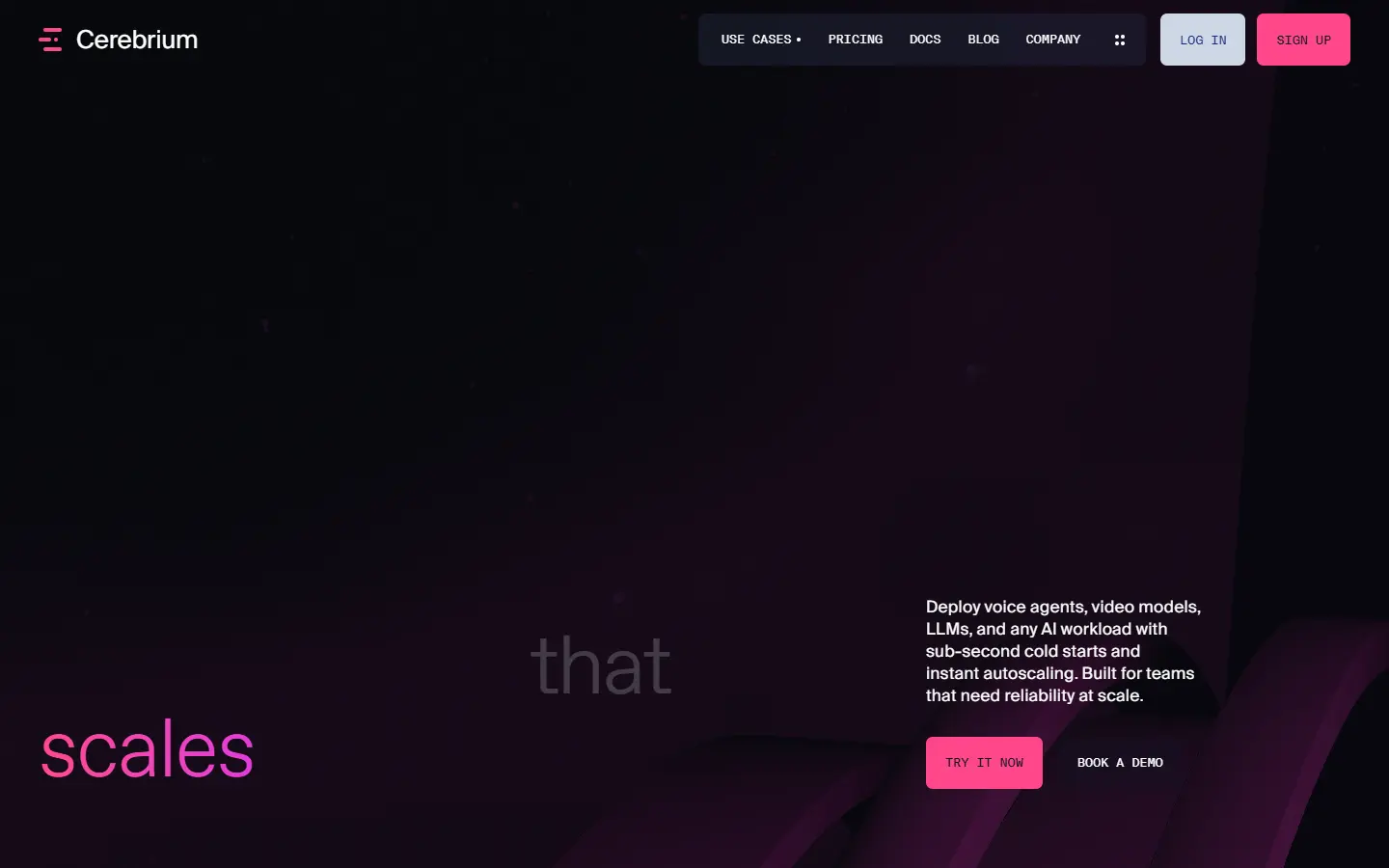 Cerebrium homepage