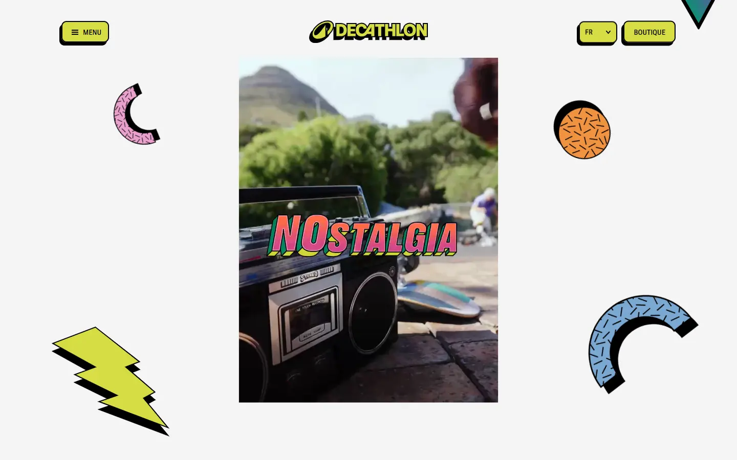 Decathlon Yestalgia homepage
