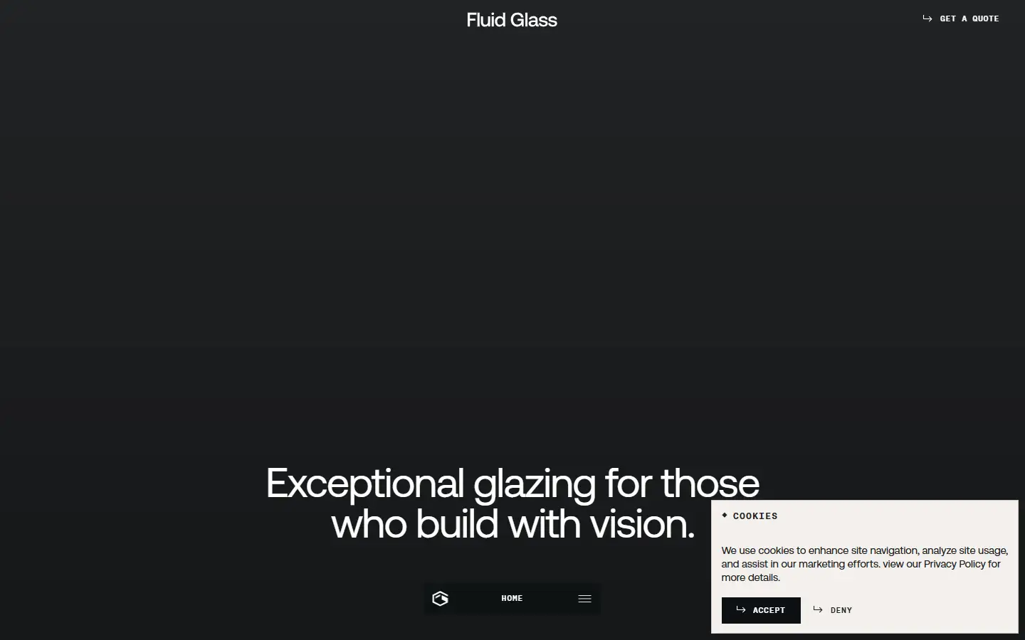 Fluid Glass homepage