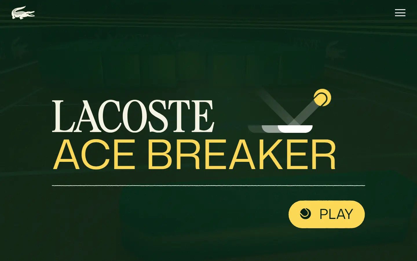 Lacoste Ace Breaker homepage