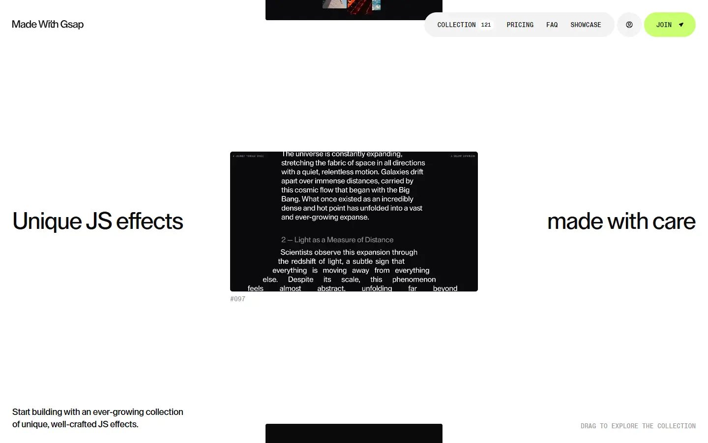 Made With GSAP homepage