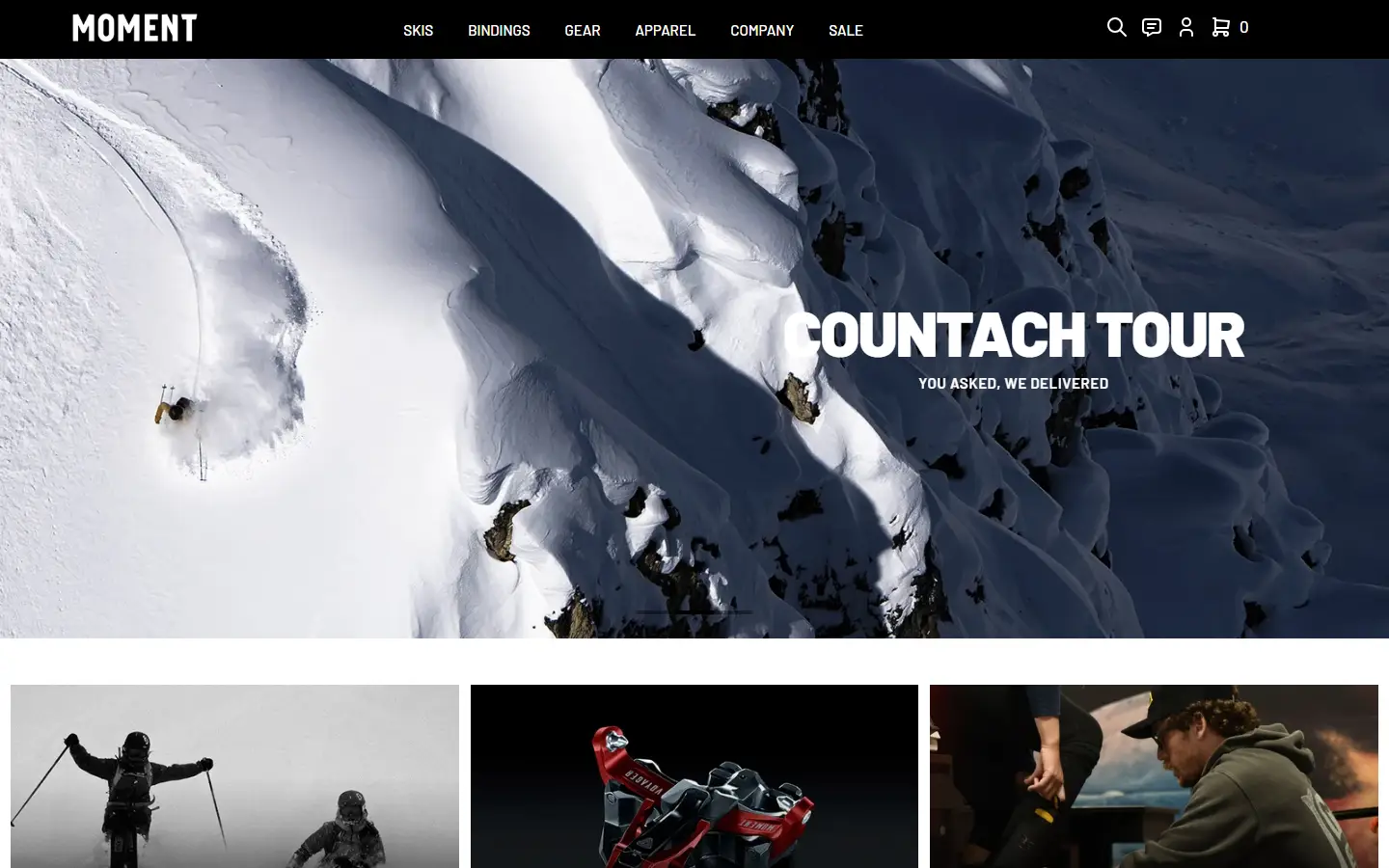 Moment Skis homepage
