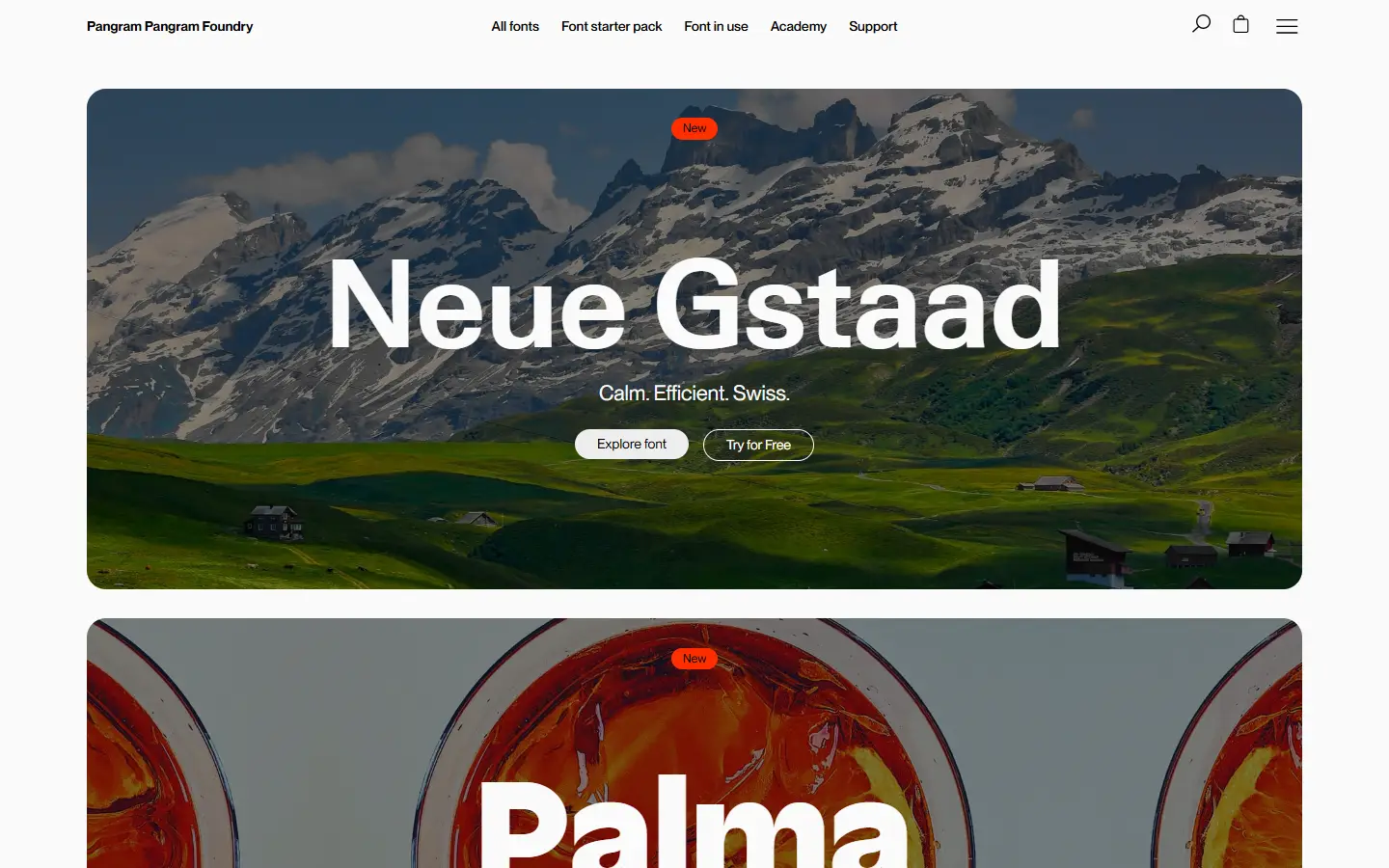 Pangram Pangram Foundry homepage