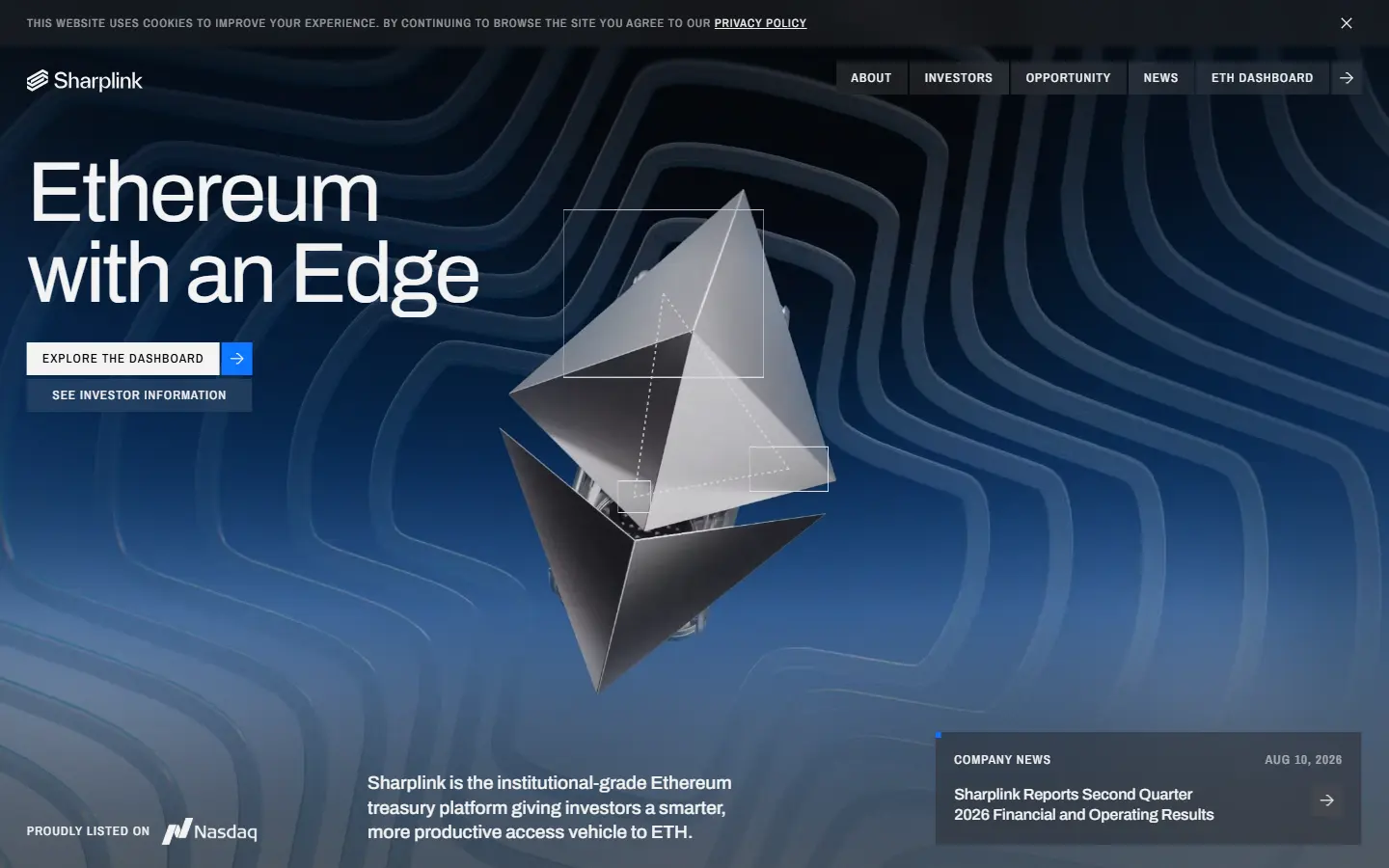 Sharplink homepage