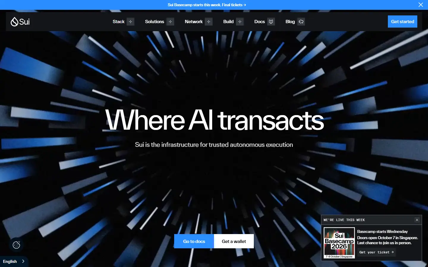 Sui homepage
